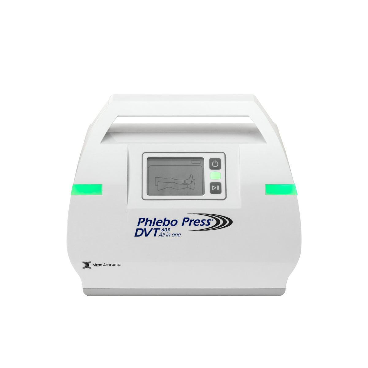 Phlebo Press® DVT 603 — Frontansicht mit Statusanzeige und Manschettensymbol